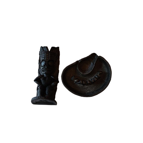 Vtg Cocojoes God Of Long Life Lava Tiki With Cigarette Pipe Tray - Picture 1 of 16